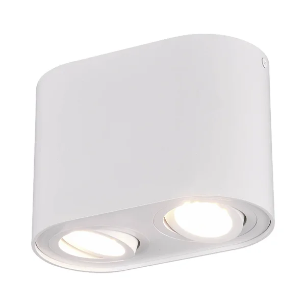 PLAFON DE TETO 2 LUZES OSCILANTE METAL BRANCO GU10 FORTUNE