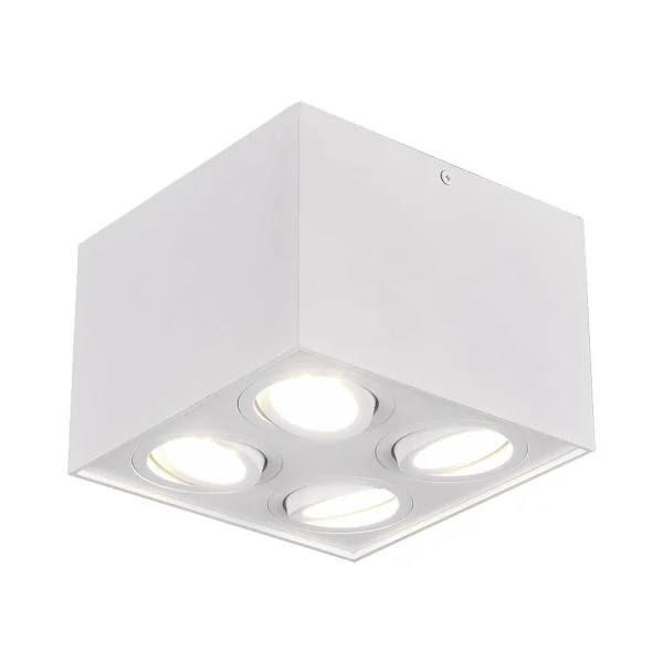 PLAFON DE TECTO 4 LUZES BASCULANTE METAL BRANCO GU10 GARIBALDI