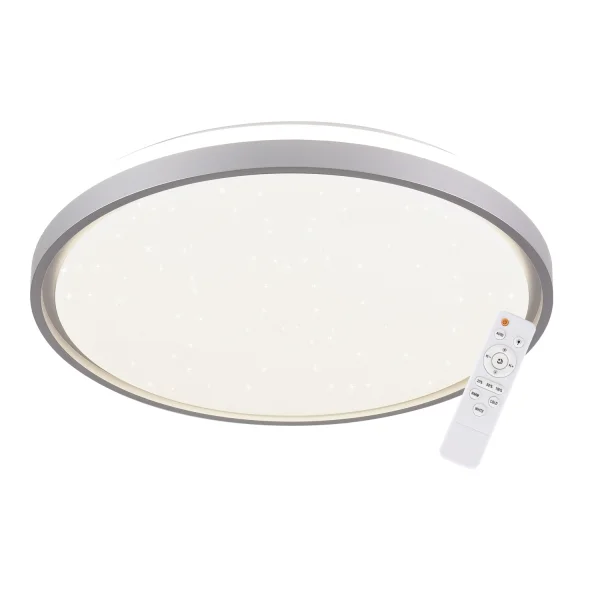 PLAFON LED 58W REGULÁVEL BRANCO PRATA CIRCULAR TELLUS