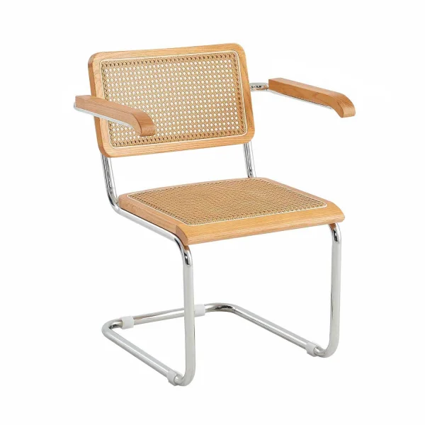 CADEIRA WEBSTER COM APOIOS DE BRAÇOS RATTAN PL COR NATURAL